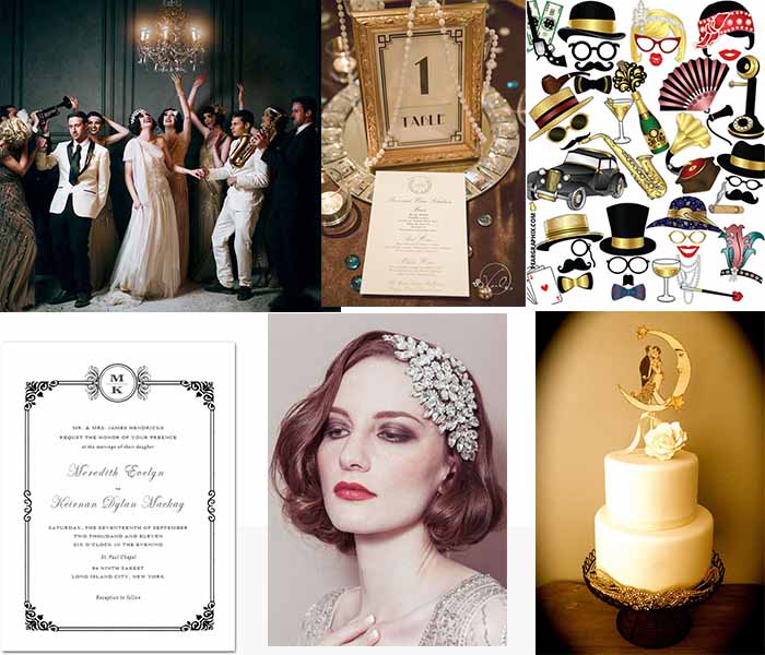 1920s themed wedding party