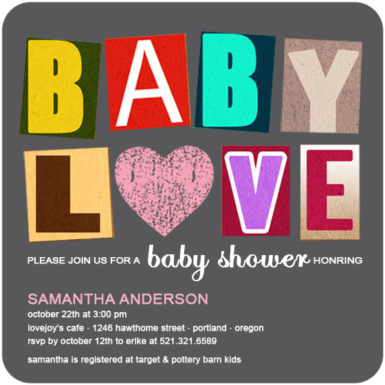 invitation card for baby shower