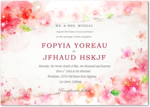 colorful flowers wedding invitation