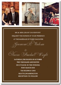  unique photo brown wedding invitations HPI067
