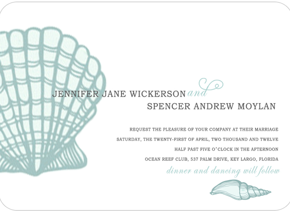 beach themed wedding invitations