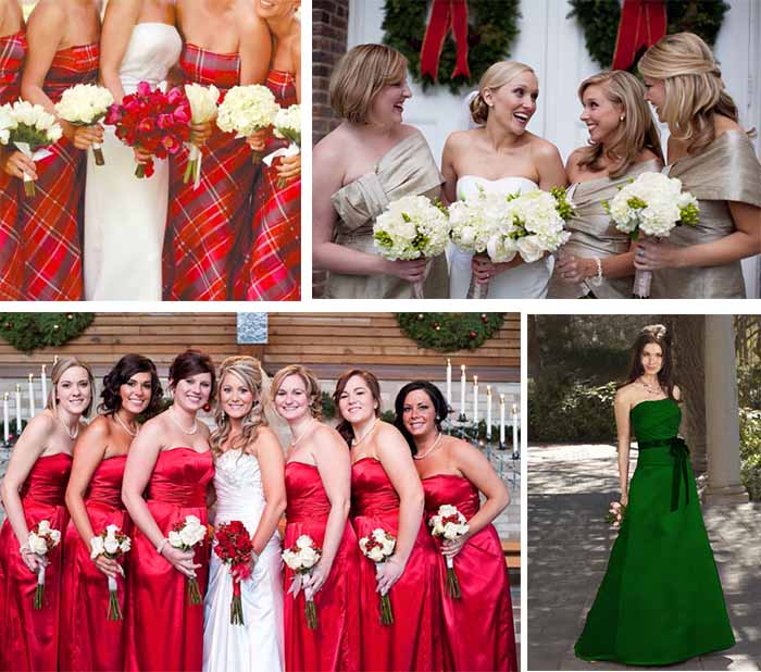 christmas wedding bridesmaid dresses