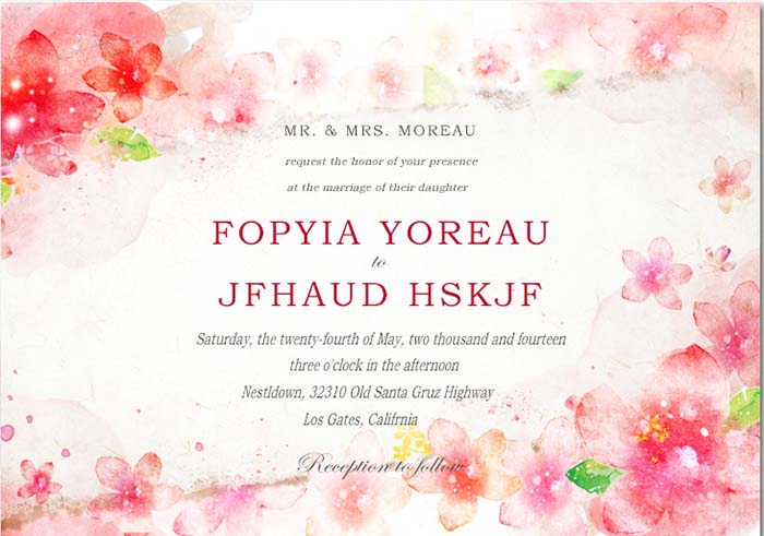 cherry blossom wedding invitations