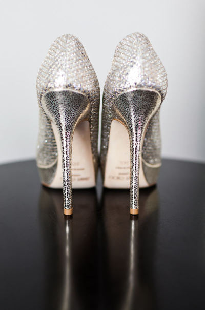 sliver high heeled wedding shoes