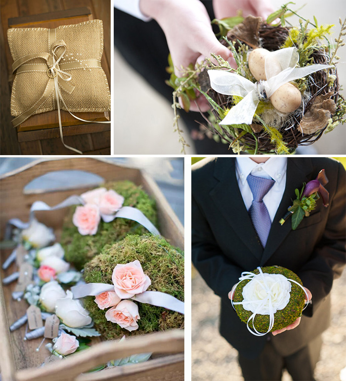 creative ring holder for rustic wedding
