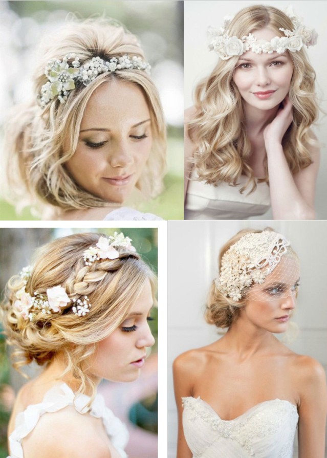 Wedding hairstyles using fresh flowers