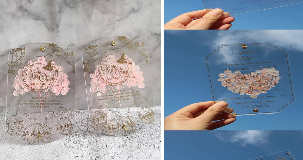 PreservedFreshFlowers acrylic wedding invites