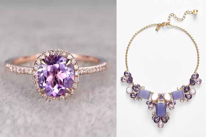 purple wedding ring and jelwery