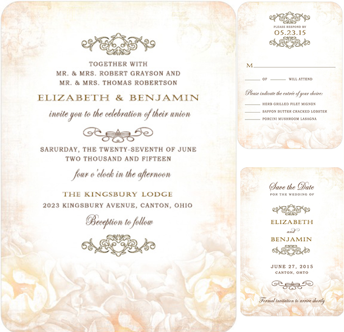 rose garden wedding invitations
