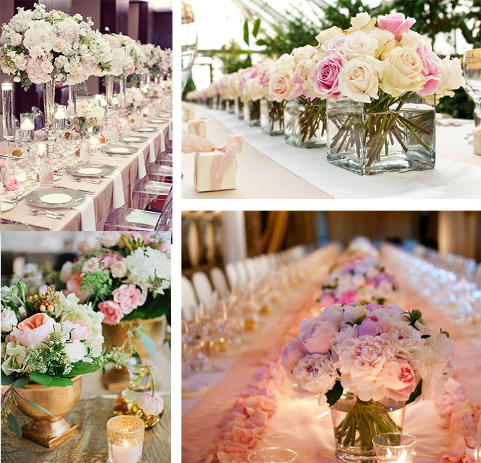 rose wedding centerpiecres