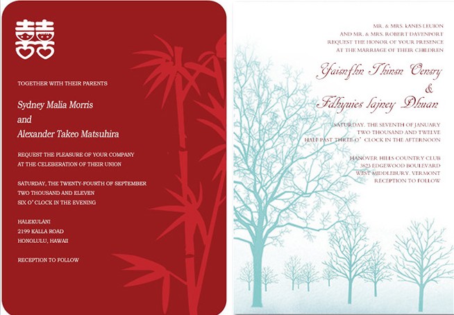themed wedding invitation card
