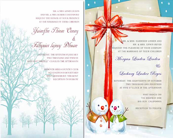winter wedding invitations