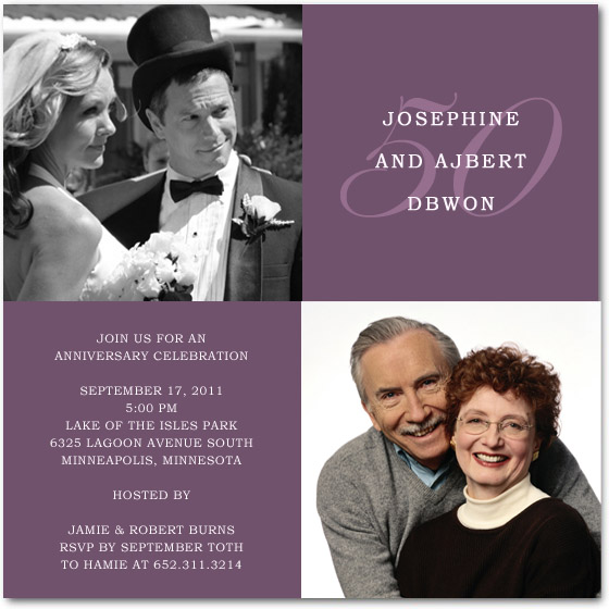 Former And Now Photo Anniversary Celebration Invitations HPA188