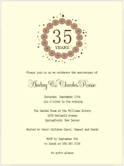 Garland And Dot Circle Anniversary Invitations HPA199