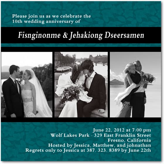 Stylish Beach Anniversary Party Invitation HPA209