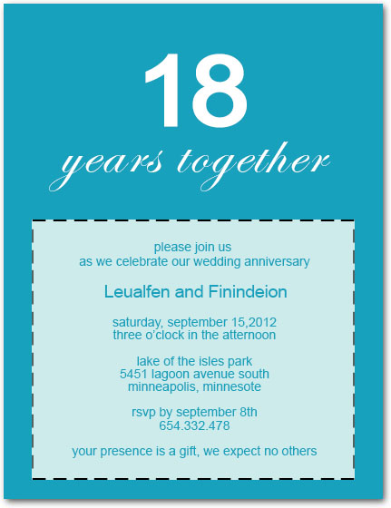 Classic And Simple Anniversary Party Cards HPA213