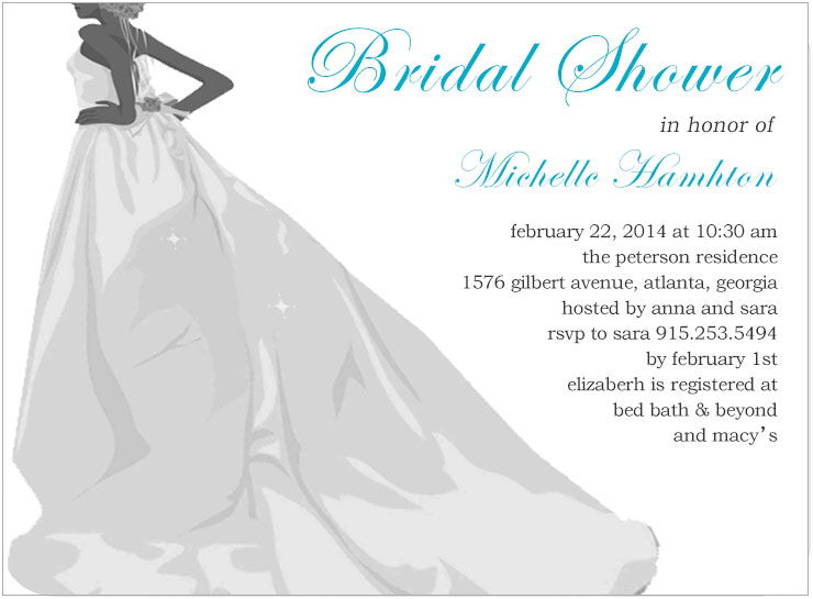 Bridal's Silhouette In Wedding Gowns BrideToBe Invitation HPB100