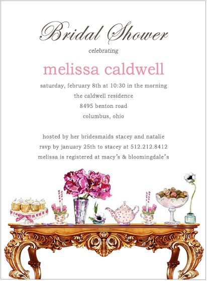 Colorful Wedding Table Drecor Bridal Shower Invitations HPB102