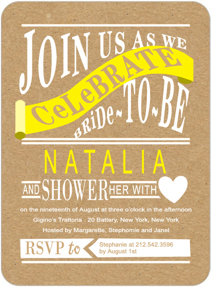 Disordered Orientation Words Bridal Shower Invitations HPB117