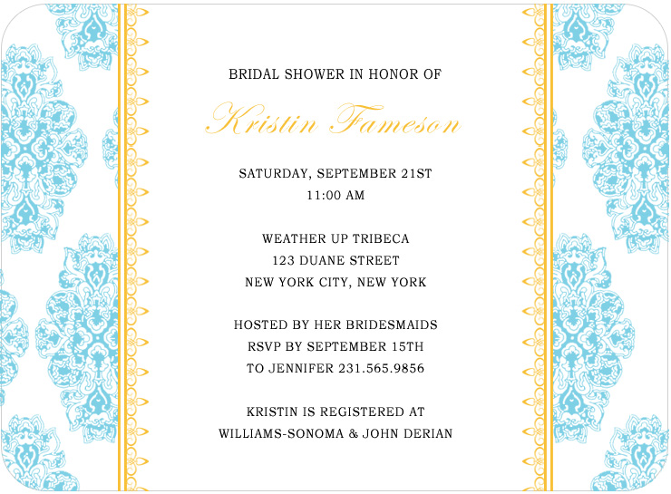 Brocade Bridal To Be Celebration Cards HPB129