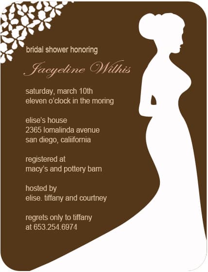 Mermaid Gown Feminine Body Bridal Shower Invitation HPB135