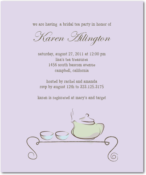 The Tea Ceremony Bridal Shower Invitation HPB138