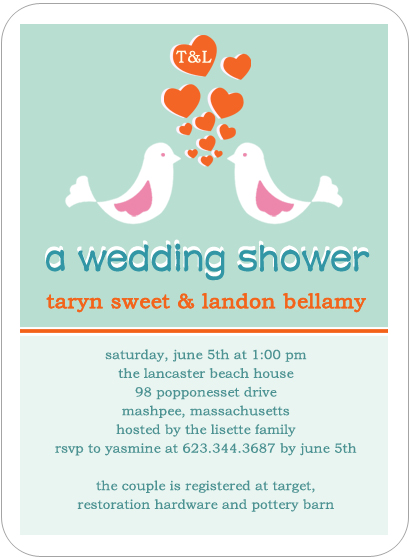 Love Birdie Bridal Shower Invitation Cards HPB143