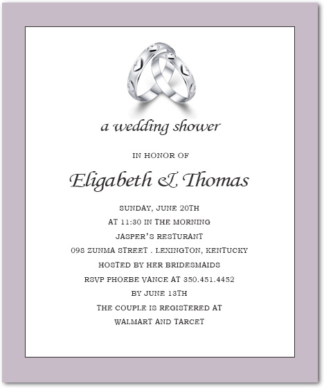 Couple Rings Bridal Shower Invitation Card HPB151 Couple Rings Bridal Shower Invitation Card HPB151