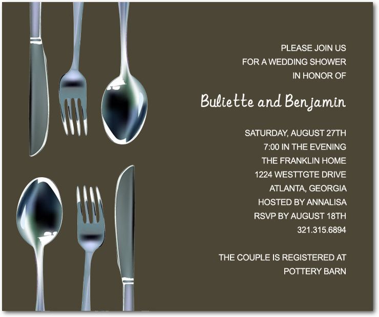 Modern Tableware Bridal Shower Invitation Card HPB152