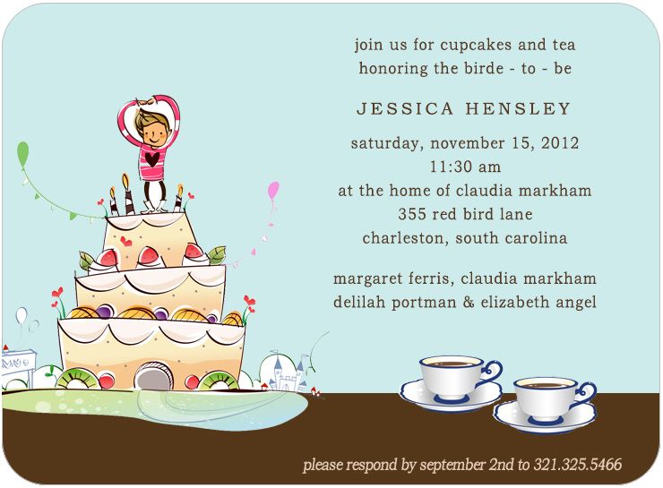 Dancing Candles Cake Bridal Shower Invitations HPB154 Dancing Candles Cake Bridal Shower Invitations HPB154