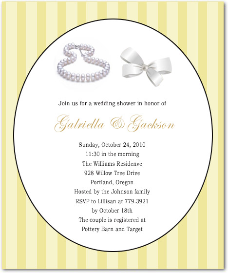 Necklace and Bowknot Accessory Bridal Shower Invitations HPB167