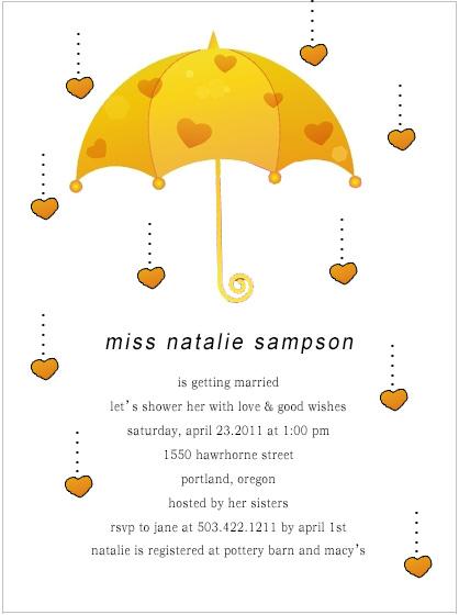 Fairy Tales Umbrella Bride To Be Invite Cards HPB185