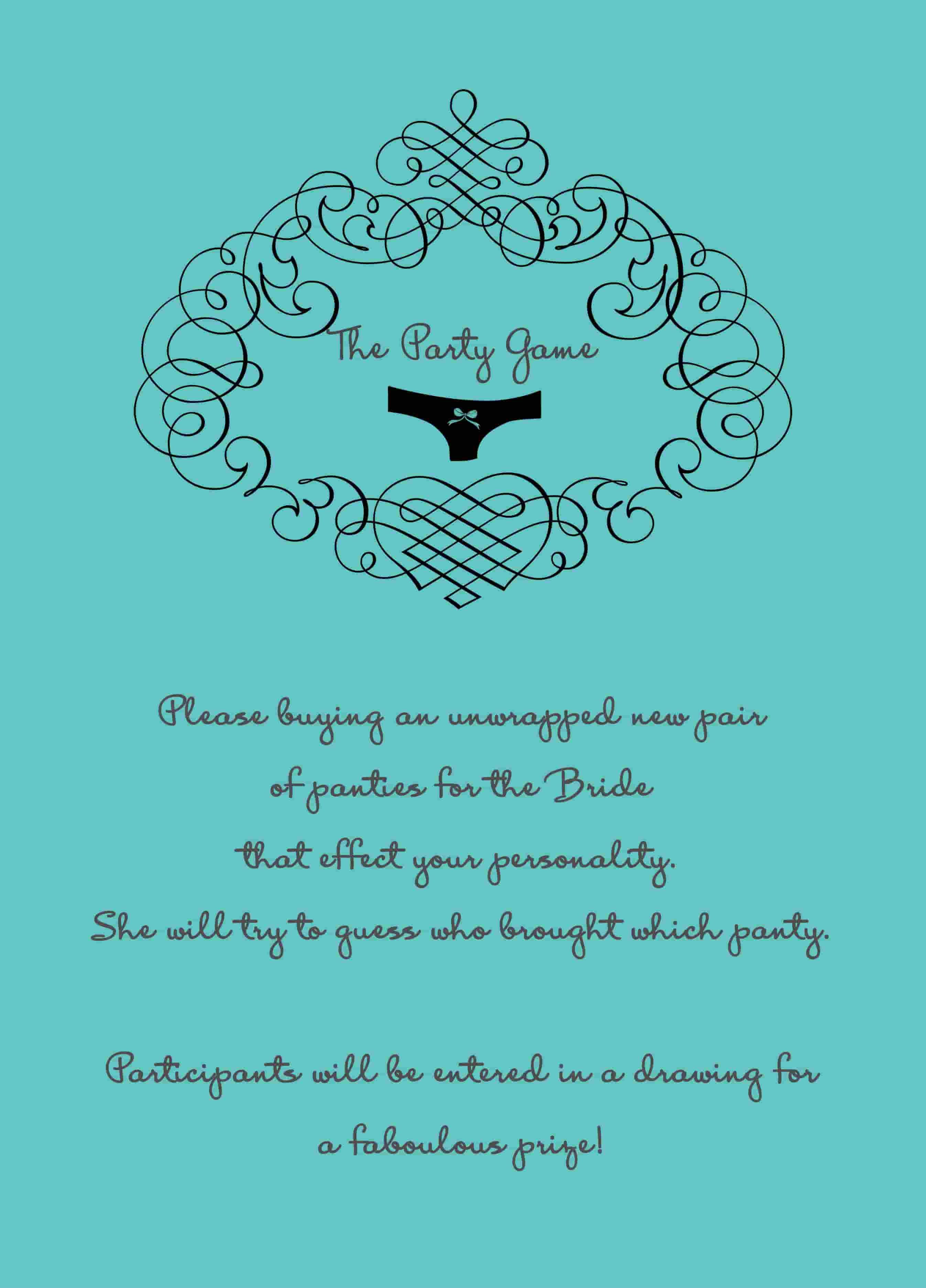 Sexy Panties Themed Bridal Shower Invitations HPB276