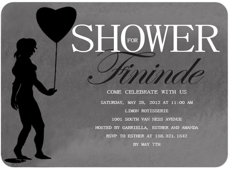 Black Sketch Baby Shower Invitations HPBS227