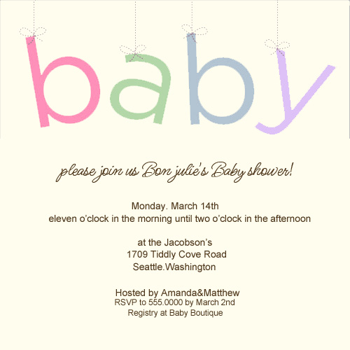 Simple Bowknot Baby Shower Invitations HPBS246