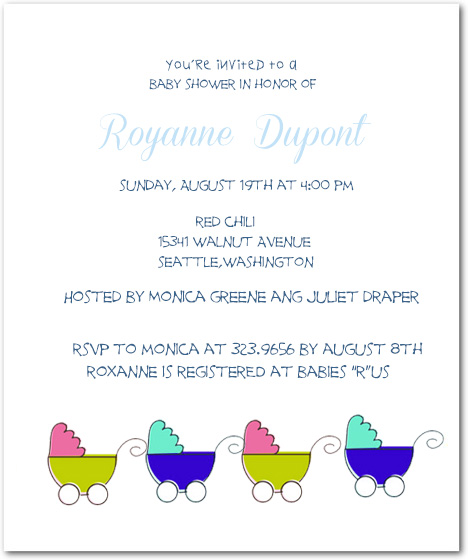Pimp My Strollers Baby Shower Invitations HPBS253
