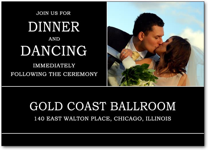 Gorgeous Black Text Act Photo Reception Card HPC056