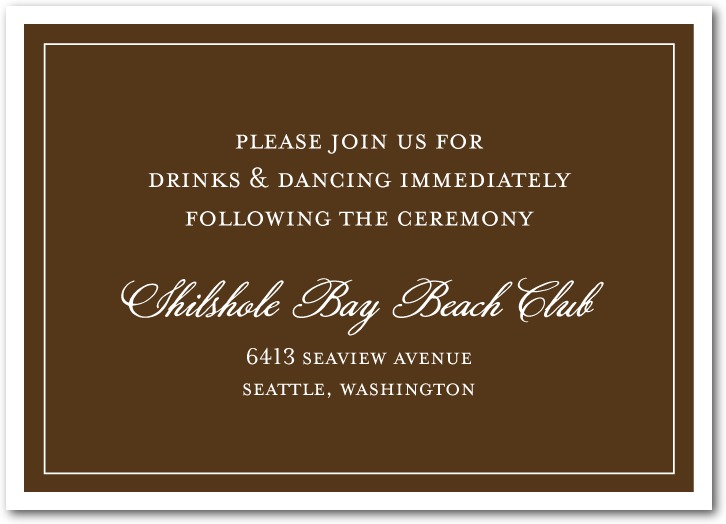 Chocolate Photo Album Reception Card HPC067