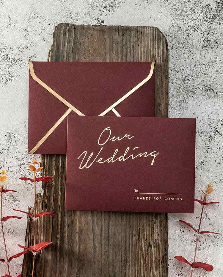 Matched Envelopes for Acrylic Wedding Invitations HPA287