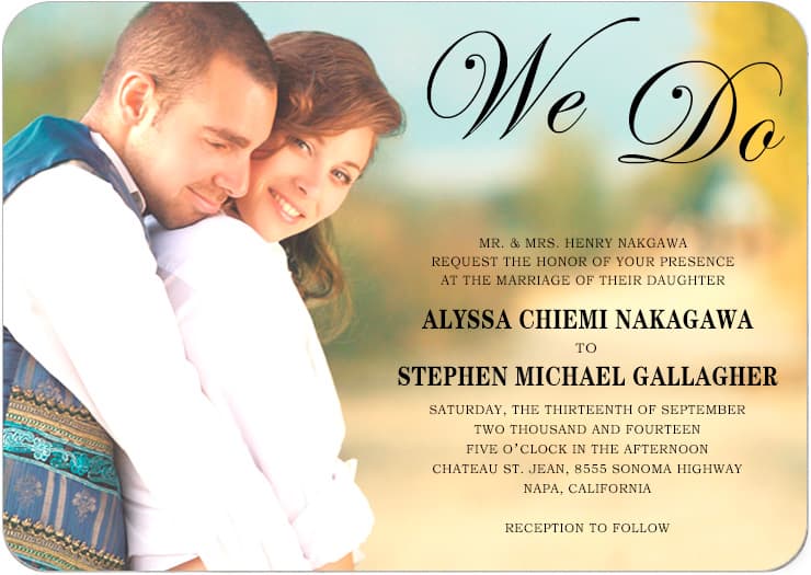 Stunning Romantic Photo Wedding Cards HPI004