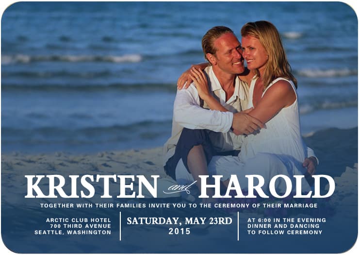 Beach And Seawater Photo Wedding Cards HPI007