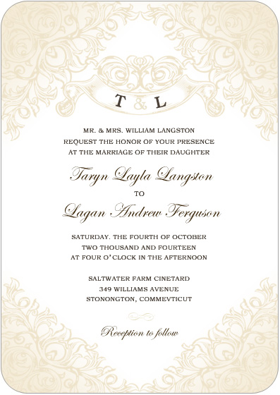 Ring Bell And Scroll Frame Wedding Invitations HPI014