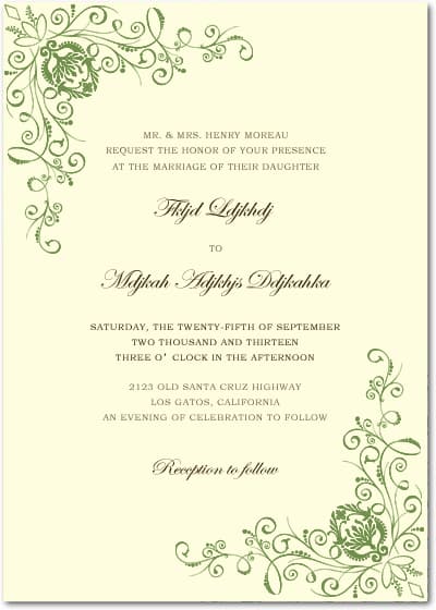 Green Animate Parasites Wedding Invitations HPI021