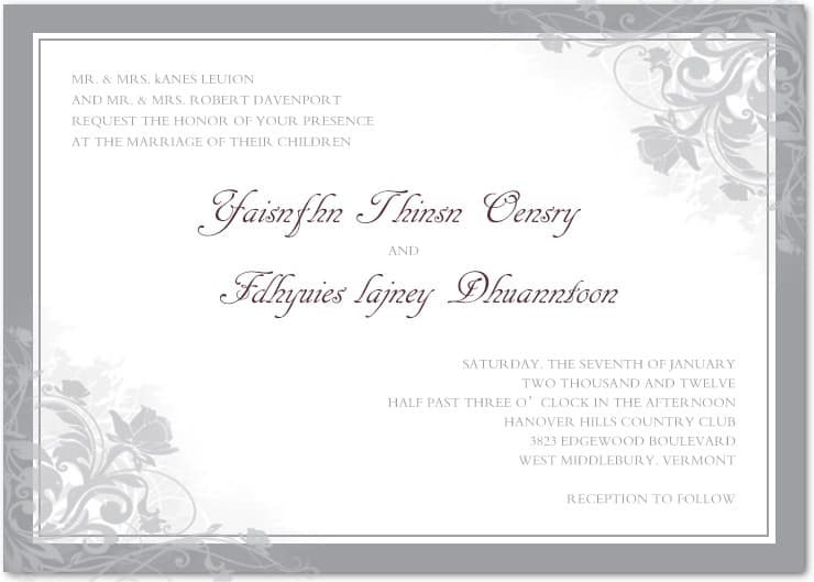 Chic Smoke Flower Wedding Invitation Card HPI027
