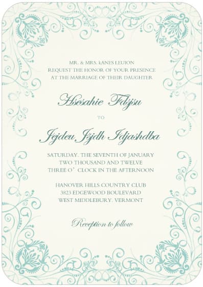 Mass Of Blossom Wedding Invitation Card HPI031