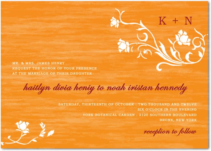 Natural Floral Bright Wedding Celebration Invitations HPI049