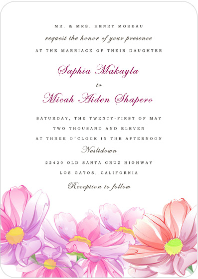 Colorful Watercolor Floral Wedding Invitation Cards HPI051
