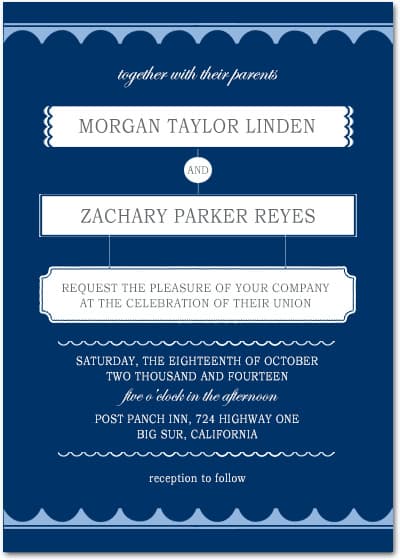 Blue Creative Geometry Design Wedding Invitations HPI072