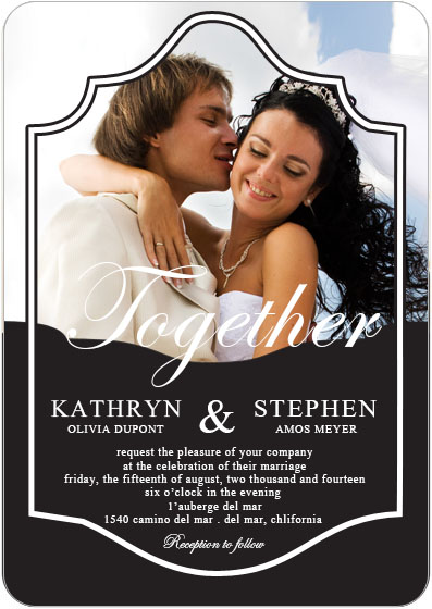 Different Unique Together Photo Wedding Invitations HPI090