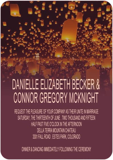 Shock Candle Reflection Effect Wedding Invitation HPI097